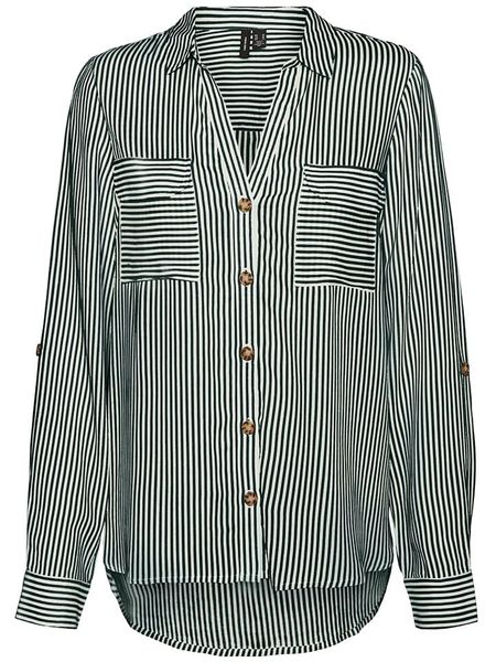 Vero Moda Bluzka w kolorze biało-czarnym rozmiar: XXL. Białe bluzki Vero Moda, s, bez wzorów, z wiskozy, klasyczne, bez kołnierzyka, bez ramiączek. Za 74.28 zł.