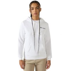 Bluza damska Champion z kapturem - dopasowany krój. Białe bluzy sportowe Champion, xl, bez wzorów, z polaru, z kapturem. Za 190.99 zł.