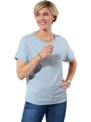 WITT WEIDEN Koszulka w kolorze błękitnym rozmiar: 42. Niebieskie bluzki WITT WEIDEN, bez wzorów, z bawełny, bez kołnierzyka, bez ramiączek. Za 38.95 zł.