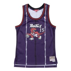 Damska koszulka nba Toronto Raptors Vince Carter. Fioletowe bluzki Mitchell & Ness, bez wzorów, z jersey, sportowe, bez kołnierzyka, bez ramiączek. Za 454.50 zł.