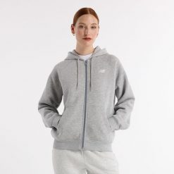 Bluza damska New Balance WJ43525AG – szara. Szare bluzy New Balance, l, bez wzorów, z bawełny, bez kaptura. Za 279.99 zł.