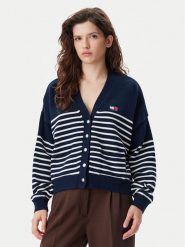 Tommy Jeans Kardigan DW0DW20257 Granatowy Relaxed Fit. Niebieskie kardigany Tommy Jeans, s, bez wzorów, z bawełny. Za 279.99 zł.