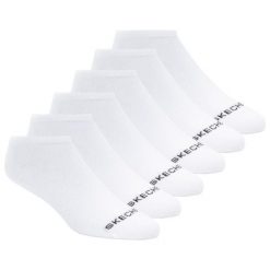 Skarpetki sportowe dla dorosłych 6pk Womens Cotton Nshw Blac. Białe skarpety Skechers, bez wzorów, z bawełny. Za 69.99 zł.