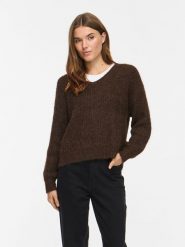 Vila Sweter w kolorze brązowym rozmiar: XL. Brązowe swetry Vila, xl, bez wzorów, bez ramiączek. Za 129.95 zł.