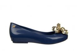 Baleriny Melissa Dora III Ad Blue Gold 010431, Granatowy, Guma - 35-36. Niebieskie baleriny Melissa, bez wzorów, z gumy, bez obcasa, na koturnie. W wyprzedaży za 242.10 zł.