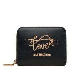Mały Portfel Damski LOVE MOSCHINO. Czarne portfele Love Moschino, bez wzorów. Za 399.99 zł.