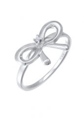 Elli DIAMONDS Damska kokarda z diamentem (0.015 ct.) ze srebra próby 925 Sterling Silver Pierścionki 1 ct Damski. Szare pierścionki Elli DIAMONDS, z brylantem, srebrne. Za 338.99 zł.