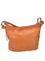 ORE10 Skórzana torebka "Roers" w kolorze jasnobrązowym - 34 x 24 x 12 cm rozmiar: onesize. Brązowe torby na ramię ORE10, bez wzorów, z materiału, na ramię, bez dodatków. Za 304.99 zł.
