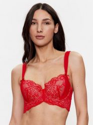 Hunkemöller Biustonosz z fiszbiną Elissa 201059 Czerwony. Czerwone biustonosze Hunkemöller, bez wzorów, z syntetyku. Za 99.99 zł.