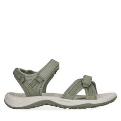 Sandały Whistler. Zielone sandały Whistler, bez wzorów, bez obcasa, na płaskiej podeszwie, bez zapięcia. Za 139.99 zł.