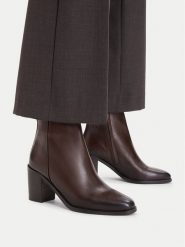 U.S. Polo Assn. Botki EO-ANDRE001W/GL1 Brązowy. Brązowe botki U.S. Polo Assn., bez wzorów, bez obcasa, na słupku, bez zapięcia. Za 449.99 zł.