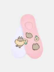 Prążkowane skarpetki 2 pack Pusheen the Cat - wielobarwny. Skarpety Sinsay, bez wzorów, prążkowane. Za 12.99 zł.