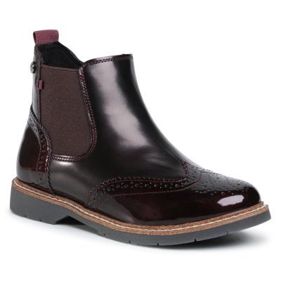 S.Oliver RED LABEL 5/5-25444/25 Bordowy. Czerwone botki s.Oliver RED LABEL, bez wzorów, ze skóry ekologicznej, bez obcasa, bez zapięcia. Za 239.99 zł.