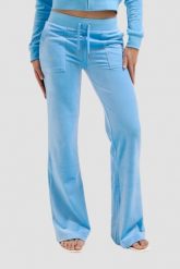 JUICY COUTURE Błękitne damskie spodnie dresowe Del Ray Pocketed Pant, Rozmiar XS. Niebieskie spodnie dresowe Juicy Couture, s, bez wzorów, z dresówki. W wyprzedaży za 299.99 zł.