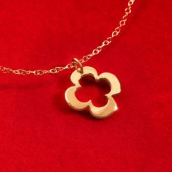 Naszyjnik z okrągłą koniczyną ze złota próby 585. Żółte naszyjniki Lilou, złote. Za 1,266.00 zł.