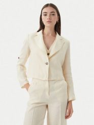 Marella Marynarka Papiro 2615041042 Écru Regular Fit. Białe marynarki i żakiety Marella, bez wzorów, ze lnu. Za 779.99 zł.