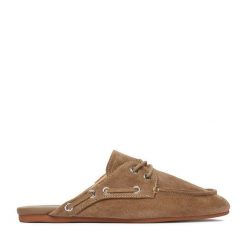 Klapki JENNY. Brązowe klapki Jenny, bez wzorów, bez obcasa. Za 119.99 zł.