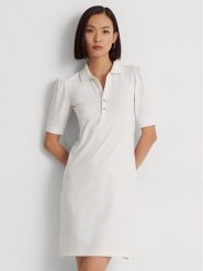 Lauren Ralph Lauren Sukienka codzienna 200834569002 Biały Regular Fit. Białe sukienki Lauren Ralph Lauren, na co dzień, xl, bez wzorów, z bawełny, bez kołnierzyka, bez ramiączek, proste. Za 469.99 zł.