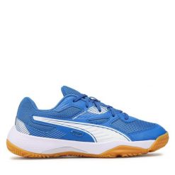 Buty halowe Puma. Niebieskie obuwie sportowe Puma, bez zapięcia. Za 149.99 zł.