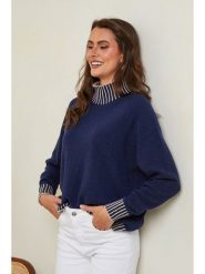 So Cachemire Sweter "Csepreg" w kolorze granatowym rozmiar: M. Niebieskie swetry So Cachemire, m, bez wzorów, z kaszmiru, bez ramiączek. Za 208.99 zł.