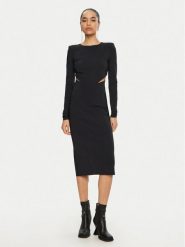Patrizia Pepe Sukienka koktajlowa 8A1454/JZ26-K103 Czarny Slim Fit. Czarne sukienki Patrizia Pepe, bez wzorów, z syntetyku, wizytowe, bez kołnierzyka, bez ramiączek. Za 769.99 zł.