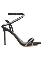 Marciano Guess Sandały 5BGZ49 7424A Czarny. Czarne sandały Marciano Guess, z aplikacjami, ze skóry, bez obcasa, na szpilce, bez zapięcia. Za 879.99 zł.