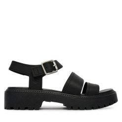 Sandały Timberland. Czarne sandały Timberland, bez wzorów, bez obcasa, na płaskiej podeszwie, bez zapięcia. Za 499.99 zł.