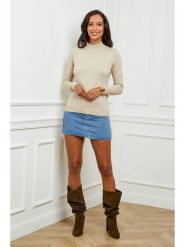 Soft Cashmere Golf w kolorze beżowym rozmiar: 38/40. Brązowe golfy Soft Cashmere, bez wzorów, z kaszmiru, bez ramiączek. Za 124.95 zł.