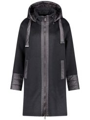 Gerry Weber Płaszcz przejściowy w kolorze czarnym rozmiar: 46. Czarne płaszcze Gerry Weber, bez wzorów, z wełny, bez kaptura. Za 430.46 zł.