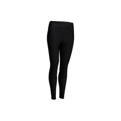 Legginsy fitness kardio 520 damskie. Czarne legginsy DOMYOS, l, bez wzorów, z elastanu. W wyprzedaży za 49.99 zł.