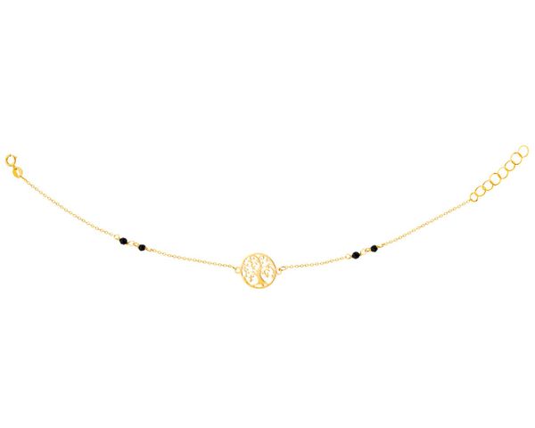 Złota bransoletka z cyrkoniami, ankier - drzewko. Żółte bransoletki Apart, z cyrkonią, złote. Za 489.00 zł.