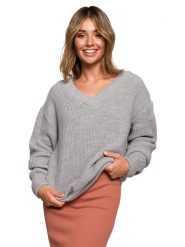 Be Wear Sweter w kolorze szarym rozmiar: L/XL. Szare swetry Be Wear, l, bez wzorów, ze splotem, bez ramiączek. Za 167.28 zł.