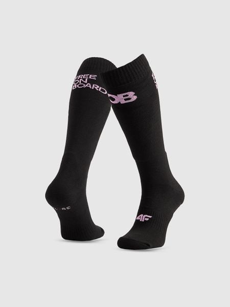 4F Skarpety snowboardowe damskie - czarne 35-38. Czarne skarpety 4f, bez wzorów, prążkowane. Za 69.99 zł.