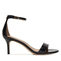 Sandały LAUREN RALPH LAUREN. Czarne sandały Lauren Ralph Lauren, bez wzorów, bez obcasa, na szpilce, bez zapięcia. Za 689.99 zł.