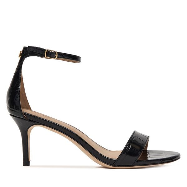 Sandały LAUREN RALPH LAUREN. Czarne sandały Lauren Ralph Lauren, bez wzorów, bez obcasa, na szpilce, bez zapięcia. Za 689.99 zł.