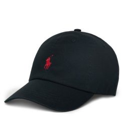 Czapka z daszkiem Polo Ralph Lauren. Czarne czapki Polo Ralph Lauren, bez wzorów. Za 259.99 zł.