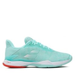 Buty do tenisa Babolat. Niebieskie obuwie sportowe BABOLAT, bez zapięcia, tenisowe. Za 349.99 zł.