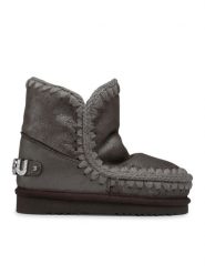 Mou Śniegowce Eskimo 18 With Rhinestones Logo Srebrny. Szare trapery i śniegowce Mou, ze skóry. Za 1,219.00 zł.