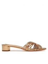 LAUREN RALPH LAUREN Klapki Fay 802966855001 Złoty. Żółte klapki Lauren Ralph Lauren, bez wzorów, ze skóry, bez obcasa. Za 549.99 zł.
