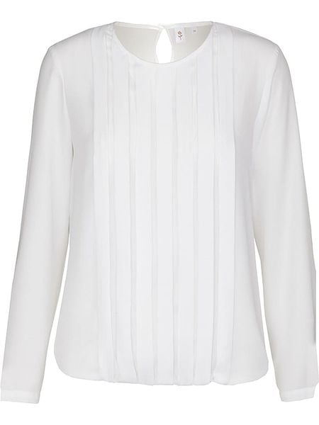 Seidensticker Bluzka w kolorze białym rozmiar: 44. Białe bluzki Seidensticker, bez wzorów, bez kołnierzyka, bez ramiączek. Za 117.73 zł.