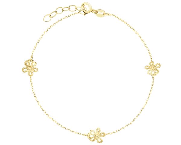 Złota bransoletka - kwiaty. Żółte bransoletki Apart, złote. Za 1,079.00 zł.