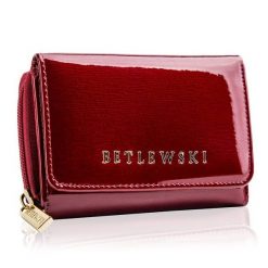 Portfel skórzany BETLEWSKI czerwony ZBPD-BS-930. Czerwone portfele Betlewski, bez wzorów, ze skóry. Za 159.00 zł.