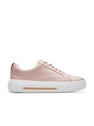 Clarks Skórzane sneakersy ''Hollyhock Walk" w kolorze jasnoróżowym rozmiar: 41. Różowe trampki Clarks, bez wzorów, bez zapięcia. Za 193.24 zł.