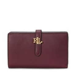 Duży Portfel Damski LAUREN RALPH LAUREN. Czerwone portfele Lauren Ralph Lauren, bez wzorów. Za 499.99 zł.