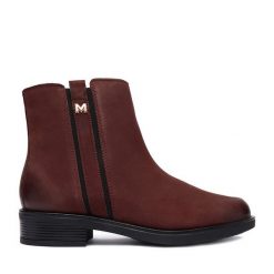 Botki MEXX. Czerwone botki Mexx, bez wzorów, bez obcasa, na płaskiej podeszwie, bez zapięcia. Za 329.99 zł.
