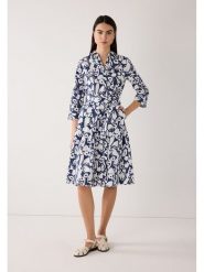 More & More Sukienka w kolorze granatowo-kremowym rozmiar: 36. Niebieskie sukienki More & More, na co dzień, bez wzorów, z tkaniny, bez kołnierzyka, bez ramiączek, midi, proste. Za 254.74 zł.