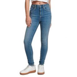 Damskie jeansy skinny z wysoką talią Superdry Vintage. Niebieskie jeansy Superdry, bez wzorów, z podwyższonym stanem. Za 371.60 zł.