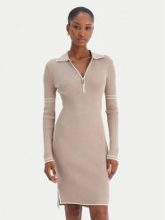Liu Jo Sport Sukienka dzianinowa TF5028 MS49I Beżowy Regular Fit. Brązowe sukienki Liu Jo Sport, xxl, bez wzorów, z dzianiny, sportowe, bez kołnierzyka, bez ramiączek, sportowe. Za 799.99 zł.