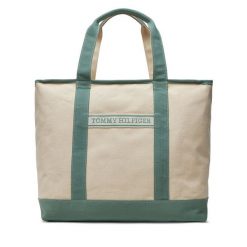Torebka Tommy Hilfiger. Zielone shopper TOMMY HILFIGER, bez wzorów, bez dodatków. Za 219.99 zł.