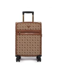 Guess Walizka kabinowa Melinda Logo TWLP99 02983 Beżowy. Brązowe walizki Guess, z aplikacjami. Za 829.99 zł.